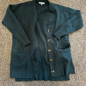 Madewell forest green button up cardigan